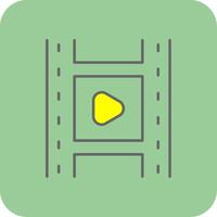 Film Reel Filled Yellow Icon vector