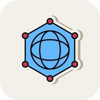 Network Line Filled White Shadow Icon vector
