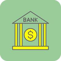 banco lleno amarillo icono vector