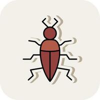 Insect Line Filled White Shadow Icon vector