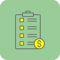 Price List Filled Yellow Icon vector