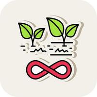 Sustainable Agriculture Line Filled White Shadow Icon vector