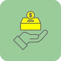 Donate Filled Yellow Icon vector