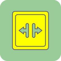 Width Filled Yellow Icon vector