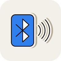 Bluetooth Line Filled White Shadow Icon vector