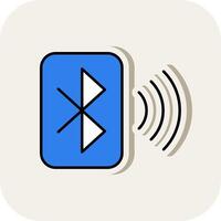 Bluetooth Line Filled White Shadow Icon vector