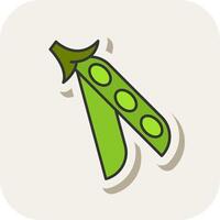 Peas Line Filled White Shadow Icon vector