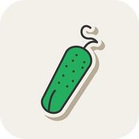 Pickle Line Filled White Shadow Icon vector