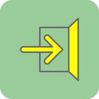 Sign In Filled Yellow Icon vector