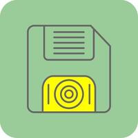 Floppy Disk Filled Yellow Icon vector