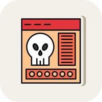 Malware Line Filled White Shadow Icon vector