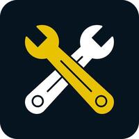 Cross Wrench Glyph Two Color Icon vector