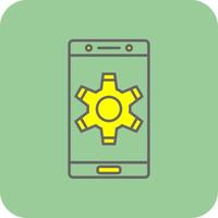 Setting Filled Yellow Icon vector