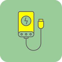Power Bank Filled Yellow Icon vector