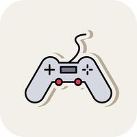 Gaming Line Filled White Shadow Icon vector