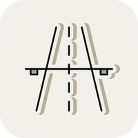 Highway Line Filled White Shadow Icon vector