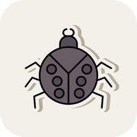 Beetle Line Filled White Shadow Icon vector