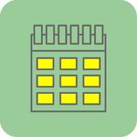 Calendar Filled Yellow Icon vector