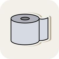 Toilet Paper Line Filled White Shadow Icon vector