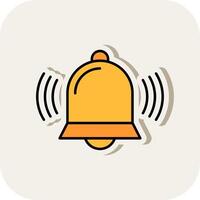 Bell Line Filled White Shadow Icon vector