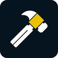 Hammer Glyph Two Color Icon vector