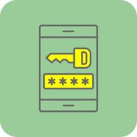 Password Filled Yellow Icon vector