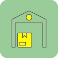 Warehouse Filled Yellow Icon vector