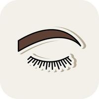 Eyebrow Line Filled White Shadow Icon vector