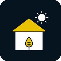 Eco House Glyph Two Color Icon vector