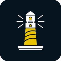 Lighthouse Glyph Two Color Icon vector