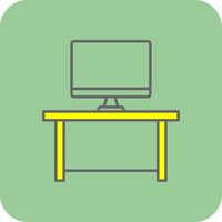 Work Space Filled Yellow Icon vector