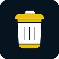 Dustbin Glyph Two Color Icon vector