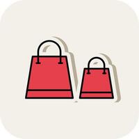 Bags Line Filled White Shadow Icon vector