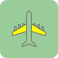 Plane Filled Yellow Icon vector