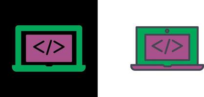 Coding Computer Icon vector