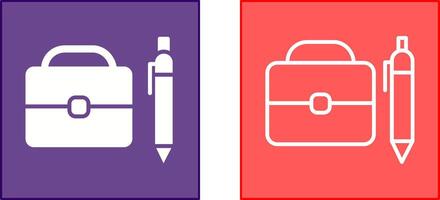 Briefcase and Pen Icon vector