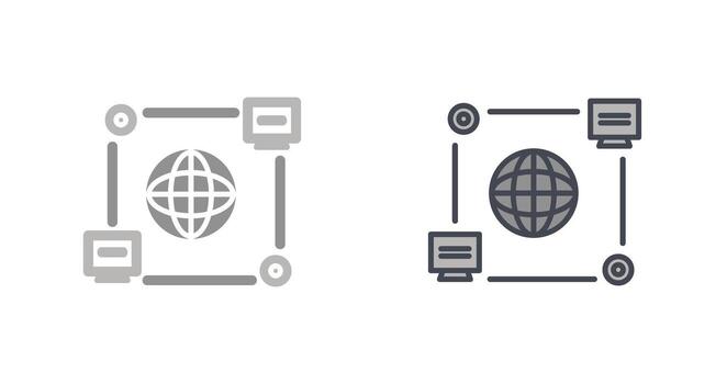 computadora conexión icono vector