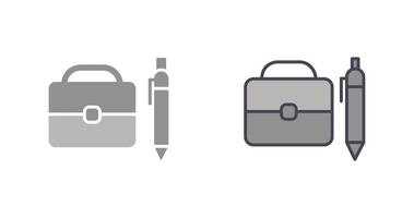 Briefcase and Pen Icon vector