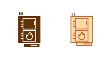 sólido combustible caldera icono vector