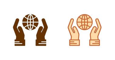 Globe Hand Icon vector