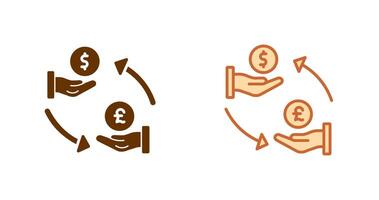 Dollar to Pound Icon vector