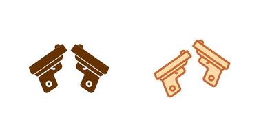 icono de dos pistolas vector