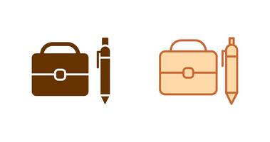 Briefcase and Pen Icon vector