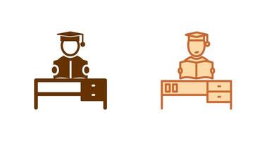 Studying on Desk II Icon vector