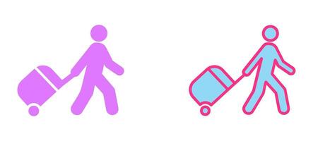 Walking With Luggage Icon vector