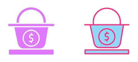 Dollar Basket Icon vector