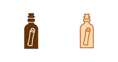 Scroll in Bottle Icon vector