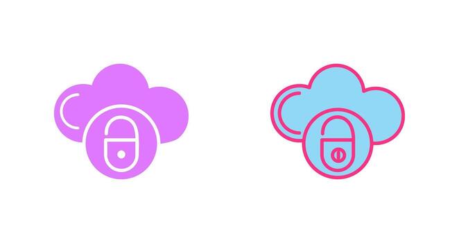 icono de nube segura vector