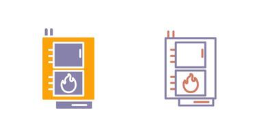 sólido combustible caldera icono vector