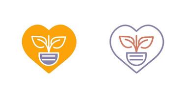 Ecology Heart Icon vector